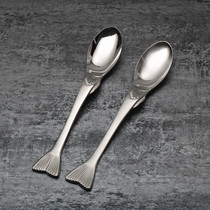 Rare goods 304 stainless steel fishtail eating spoon Western spoon Long handle mermaid spoon bibimbap spoon