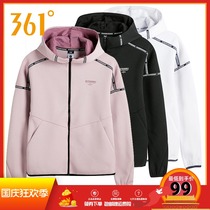 361 Degree Womens 2020 Spring New hooded cardigan 361 sports sweater fashion casual womens coat tide