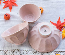 Spot Japanese Petty Soldier Beauty Thick Burn Retro Handmade Rice Powder Pink Lead Pear Flowers Rinka Pear Flower Tea Bowl