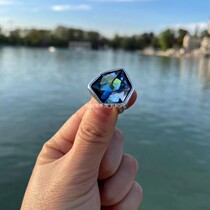 The Qingkura State now does not back out of the Spanish small crowd UNOde50 luxurious blue crystal ring fashion handmade silver plated