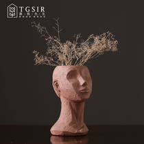 Nordic minimalist creative figure sculpture succulent plant flower pot ornaments living room personality potted vase soft decoration