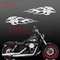  Harley-Davidson Traveler Sports Dana soft tail Universal modified Eagle head flame fuel tank decal Sticker Pair