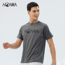 HONMA new golf men short sleeve T-shirt fashion round neck personality LOGO print elastic cuff