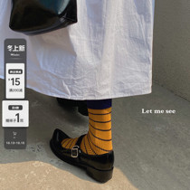 LET ME SEE stripes color color color color middle tube stockings children autumn and winter warm Joker simple cotton socks spring and autumn