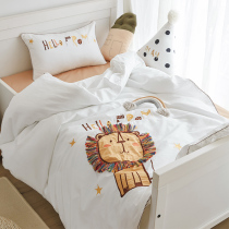 60 all-cotton gunsatin children Three sets of cartoon patch cloth embroidered single bed bedding 1 2 m bed sheet quilt cover