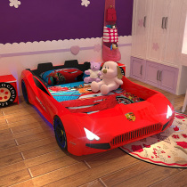 Amoy dream creative car cartoon childrens bed boy with guardrail small apartment girl princess bed childrens room