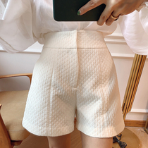 Xixi women Europe station 2020 Autumn New High waist dark buckle rhomboid casual slim A- shaped shorts 37833