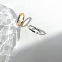 s925 pure silver double ring ring female niche design fashion brief personality student forefinger clear new internet red little fresh