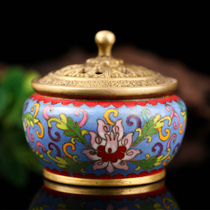 Copper tire filigree enamel incense burner Thick atmosphere indoor ritual Buddha Retro Buddha Hall for Buddha supplies