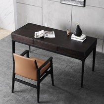  Italian light luxury study desk Writing desk Nordic modern designer desk Bedroom study furniture Solid wood computer desk