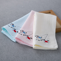 Cotton gauze Terry small towel pure cotton children adult cotton face towel wipe hand wipe face solid color embroidery soft