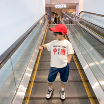 Boy short sleeve T-shirt cotton summer 2021 New Baby Tide brand Korean version of childrens dress foreign style summer clothes