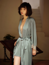 Sexy nightdress womens summer sex pajamas coquettish Ice Silk private room hot Sling passion temptation teasing robe spring and autumn