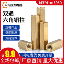 Hexagon double-pass copper column motherboard computer column chassis support isolation column hollow copper stud M3 * 4-M3*60