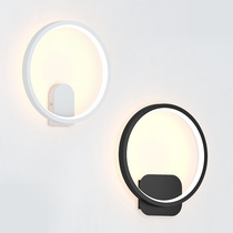  Bedside lamp wall lamp Bedroom simple modern creative led Nordic minimalist round aisle living room background wall lamp