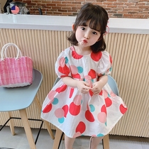 Counter girl dress child new childrens short sleeve summer princess dress baby Foreign style long skirt