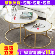  Coffee table Small apartment Simple modern household small coffee table Living room economical tea table Simple round marble coffee table