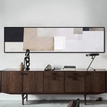 Hotel Bedside Living Room Horizontal Version Hung Painting Geometric Art Hand-painted Oil Painting Encounter ten Light Nordic Minimalist Fresco