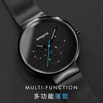 Gift Sending Boyfriend Watch Black Tech Brief Men Automatic College Student Quartz Watch Waterproof Fashion Black