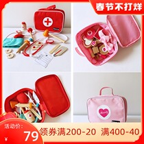 Export Korean children's simulation medical doctor nurse injection toy little girl house princess makeup solid wood