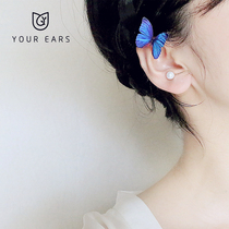 YOUR EARS original hand-made butterfly without ear clip Super fairy temperament cold wind ear hanging elf earrings