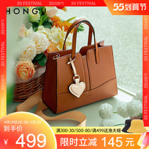 Red Valley Bag Packs Women 2021 New Fashion Temperament Bull Leather Handbag Casual Large Capacity Individuality Single Shoulder Bag 4023