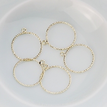 Copper Plated 14K Gold Poroty Pendant Circle Closed Loop Homemade Earrings Necklace Diy Handmade Ornament Accessories Material 19mm