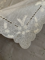 Foreign Trade Outlet New Living Room Table Table Cloth Table Cloth Table Flag Rice White Embroidered Hollowed-out Craft Solitary Products