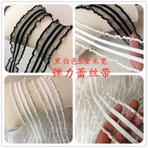 5 wide American country new black and white high quality translucent lace elastic belt handmade clothing lace accessories