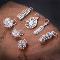 Foot Silver 990 Retro Small Accessories Sterling Silver Hanging Abacus Lock Bag Yuan Pendant DIY Jewelry