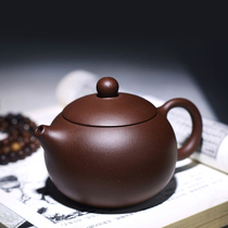 Yixing famous purple sand pot Pure handmade purple mud tea pot Ball hole Xishi pot Household set Kung Fu tea set