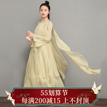 Spring -2022 Early spring New China Wind Zen Serie A woman retro art and literature dress tea suit Zen costume Zen dancer dress