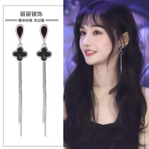 Clover earrings 2021 New trickle S925 sterling silver clover earrings female temperament long earrings