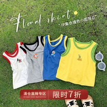 Chen Tai Pig L Mother Baby Vest Thin cartoon Yangqi Mens baby sleeveless blouse Summer Coloured Boys vests