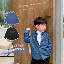 Yuanyuan home childrens clothing autumn boys shirt coat childrens denim shirt fashion foreign baby coat child tide