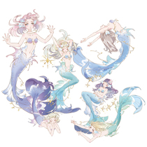 Beautiful dream fairy tale characters tape roll Lat Pu Da girl heart hand book DIY stickers-Mermaid holiday 3 meters roll