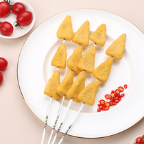 Barbecue skewers Stainless steel 304 flat skewers thickened 100 household shish kebabs iron skewers Barbecue steel skewers tools full set