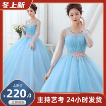 2018 New host performance dress solo art test puffy dress studio theme wedding party evening dress female