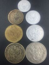 1964 Algeria 3 copper 3 aluminum 1 nickel 7 full set of Qing year circulation good coin collection