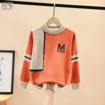 Boy sweater foreign air pure cotton autumn and winter style 2021 New childrens knitted sweatshirt CUHK Scout Boy thickened