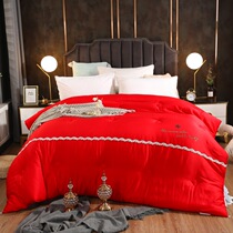 New products upscale spring autumn winter quilt core large red wedding celebration pure colour Modale embroidered with thickened and sent back courtesy quilt