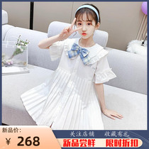 Girls Summer Butterfly Knot Dress 2022 Summer Dress New Children Foreign Air Academy Wind Princess Hundred Pleats Dresses Dresses