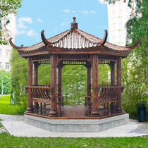 Ancient pavilion gazebo pavilion in the outdoor courtyard