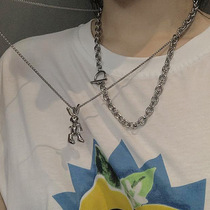 Korean cute rabbit necklace hiphop female tide ins Net Red simple male student hip hop soil cool pop di pendant