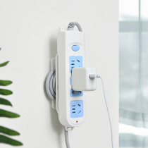 Household non-perforated row plug-in Holder wire plug wall-mounted seamless patch panel socket router storage rack