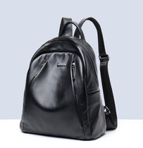 Boomer Genuine Leather Double Shoulder Bag Lady 2021 New Korean Version 100 Hitch Bull Leather Backpack Soft Leather Fashion Theft Protection Travel Bag