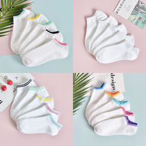 5 10 pairs of socks women's boat socks cotton Korean student socks Japanese Joker pure white spring and summer shallow socks