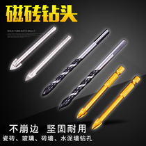 Alloy hexagon handle Cross Triangle drill tile cement titanium plated extended thread 6mm flashlight twist drill bit