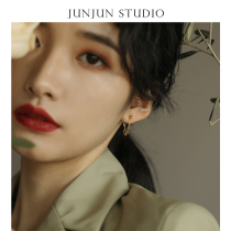 JUNJUN Homemade Extremely Simple Ins Wind All Metal Ring Chain Earrings Earrings American 14k Note