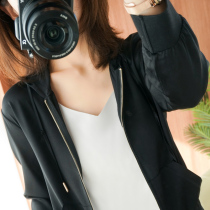 2020 Spring Summer New hooded short coat ladies long sleeve loose Joker cardigan short coat